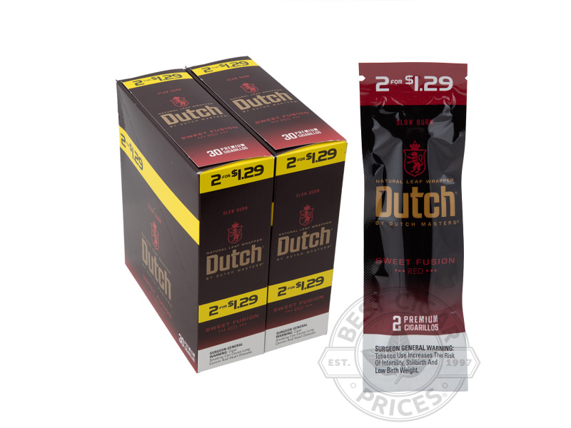 Dutch By Dutch Masters 2 For $1.29 Cigarillos Sweet Fusion - Carton - 60 Total Cigars