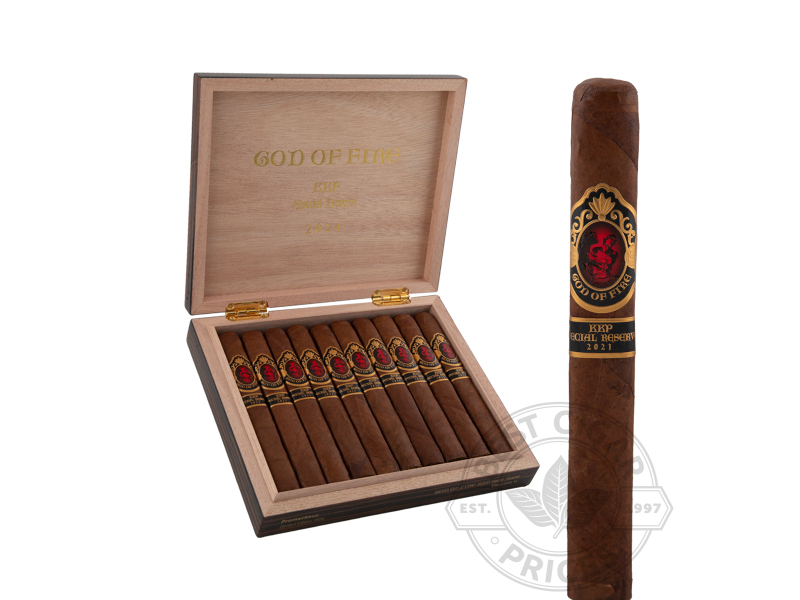 God Of Fire Special Reserve Toro Extra 54 Macassar Ebony Travel Humidor By Prometheus - 10 Cigars in Humidor