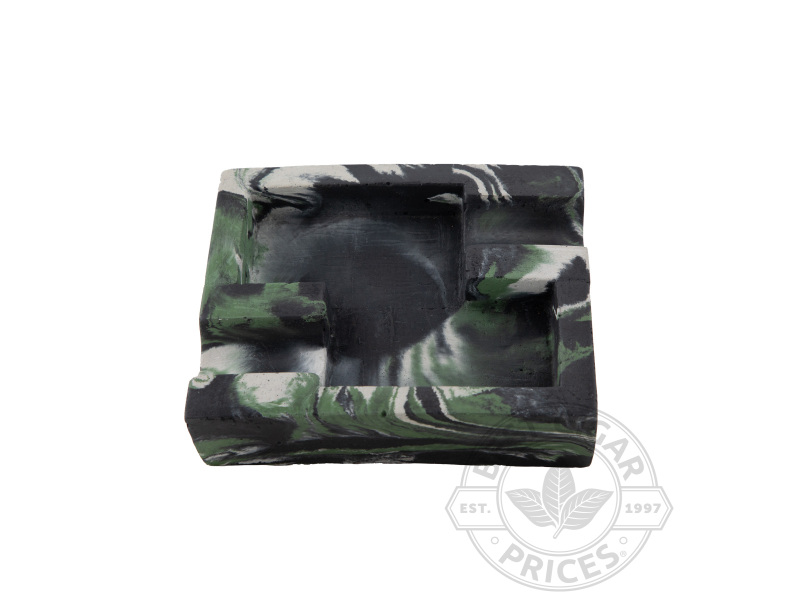 Concrete Double Cigar Ashtray By Storcks Designs - Green Marbled - Box of 20