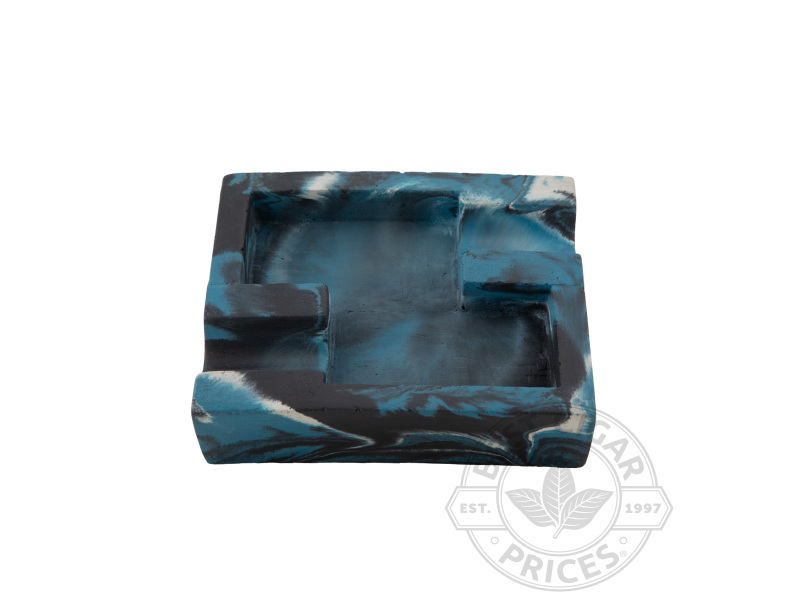 Concrete Double Cigar Ashtray By Storcks Designs - Blue Marbled - Box of 20