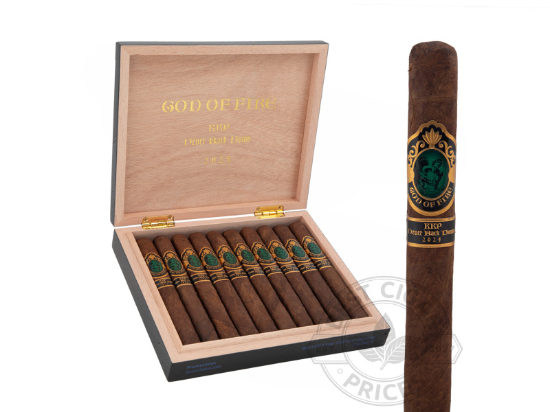 God Of Fire KPP Never Back Down Toro Extra 54 Black Lacquer Travel Humidor By Prometheus - 10 Cigars in Humidor