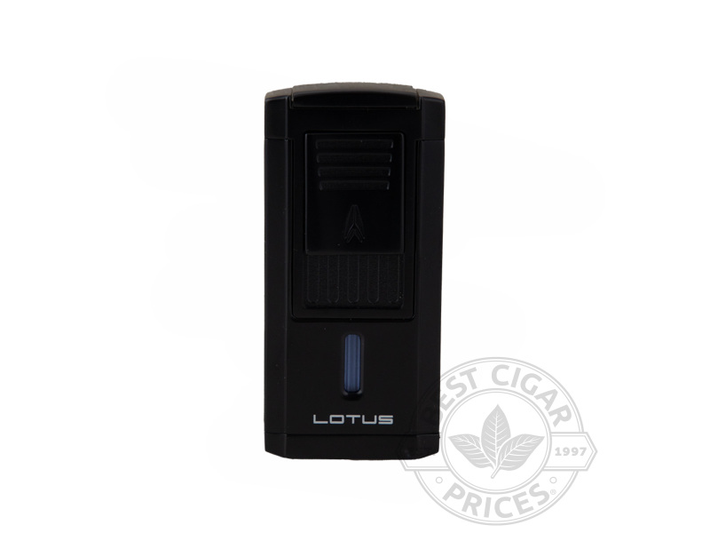Lotus Duke Triple Torch Lighter With Fold-out Guillotine Cutter - Black Matte - Box of 20