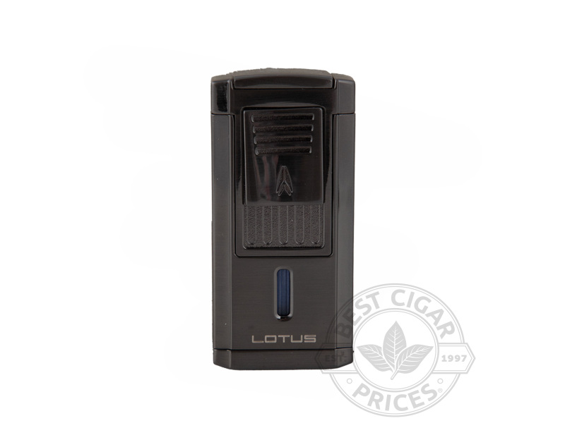 Lotus Duke Triple Torch Lighter With Fold-out Guillotine Cutter - Gunmetal - Box of 20