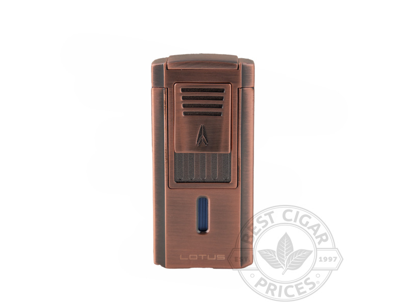 Lotus Duke Triple Torch Lighter With Fold-out V-Cutter - Brushed Copper - Box of 20