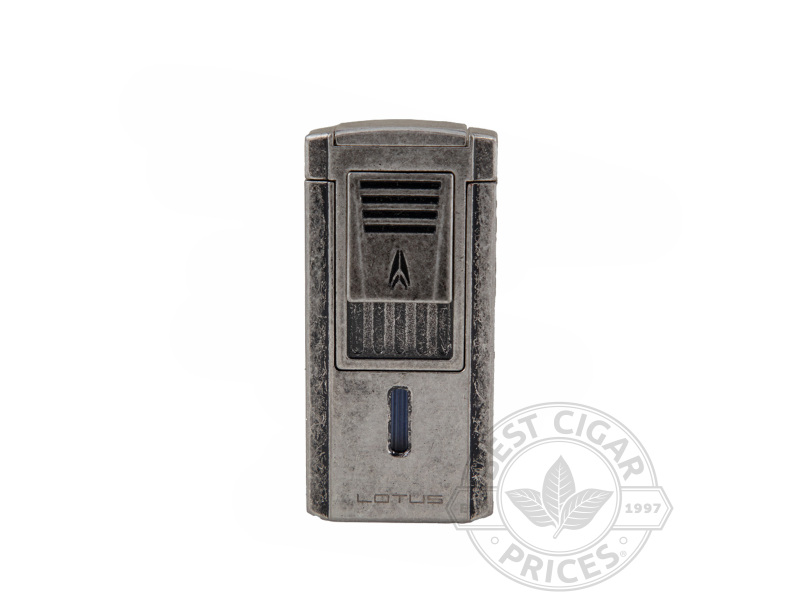 Lotus Duke Triple Torch Lighter With Fold-out V-Cutter - Antique Pewter - Box of 20