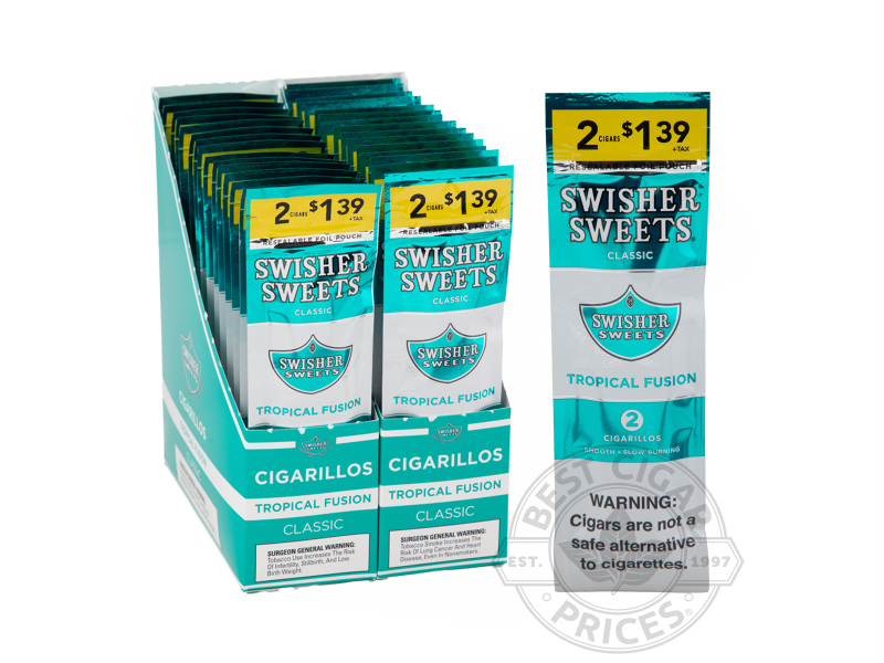 Swisher Sweets Cigarillos Tropical Fusion 2 For $1.39 Pre-Priced Upright - Carton - 60 Total Cigars