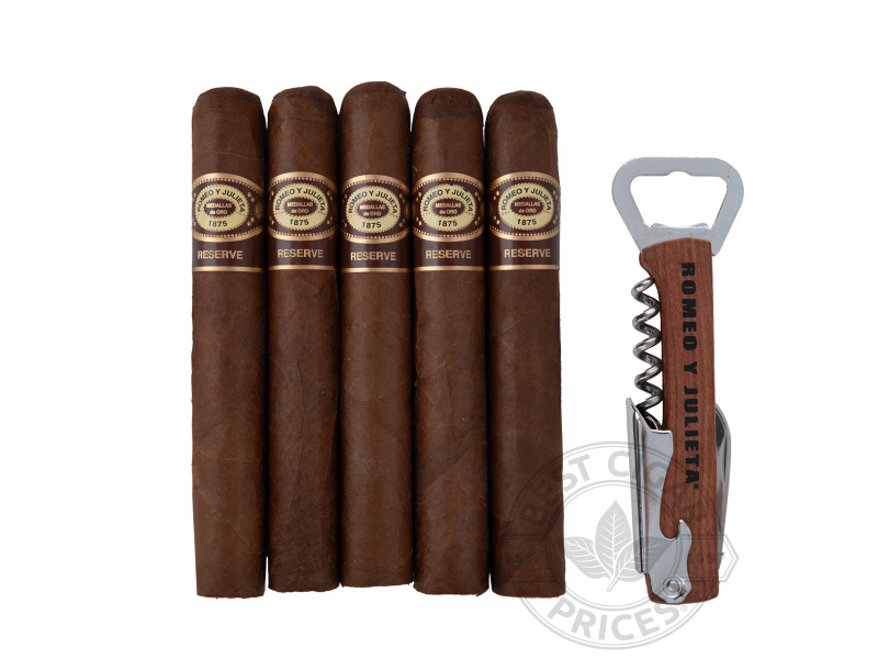 Romeo Y Julieta Reserve Toro 5 Cigar Sampler With Beer & Wine Opener - 5 Cigars with Accessory
                                                                                             
                                    1-2 Week