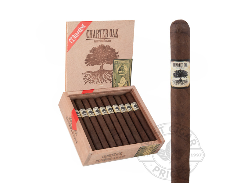 Charter Oak Connecticut Broadleaf Petite Corona - 20 Cigars