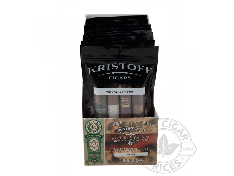 Kristoff Natural Fresh Pack Samplers - Upright Of 40 - Sealed Packs - 40 Total Cigars
