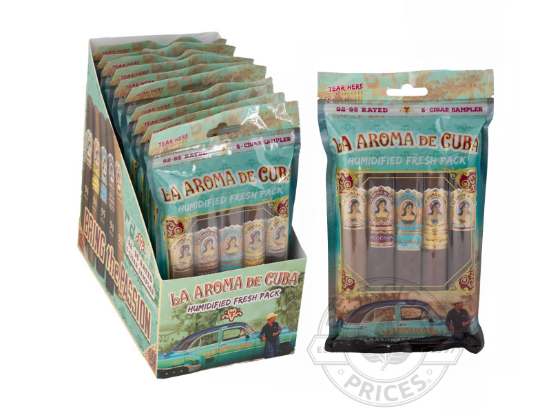 La Aroma De Cuba 92-95 Rated Fresh Pack Sampler - Sealed Packs - 50 Total Cigars