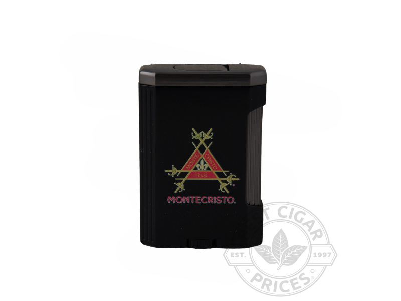 Montecristo Intrigue Triple Torch Lighter By Vertigo - Black & Gunmetal - Box of 20