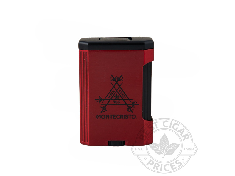 Montecristo Intrigue Triple Torch Lighter By Vertigo - Red & Black - Box of 20