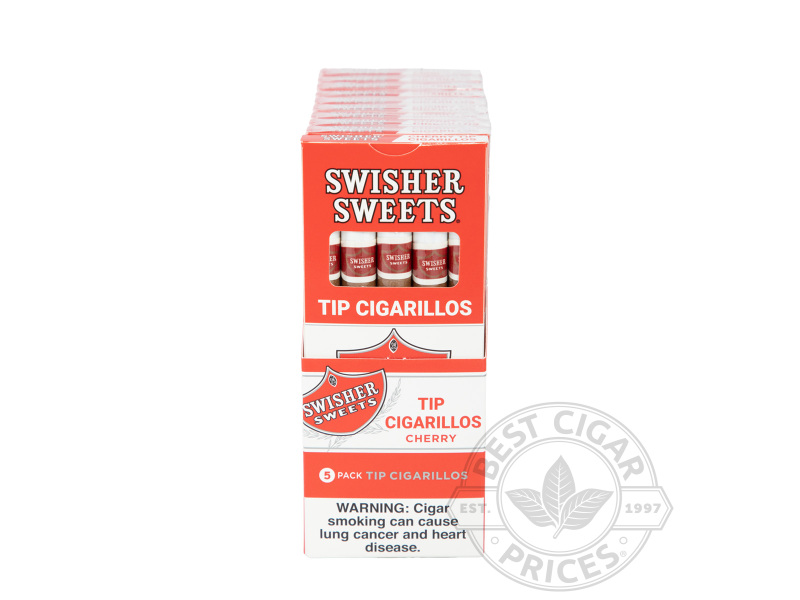 Swisher Sweets Tip Cigarillos Cherry Cigars - Small Packs: 50 Cigarillos