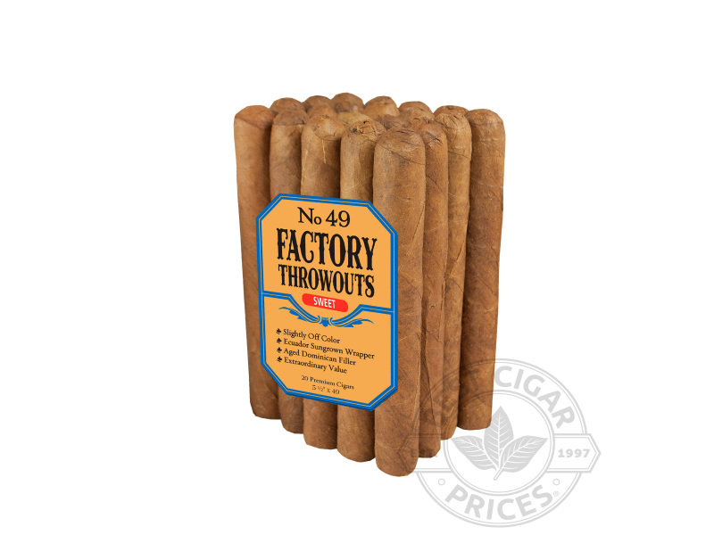 Factory Throwouts Number 49 Sweet - Bundle - 20 Total Cigars
1-2 Week