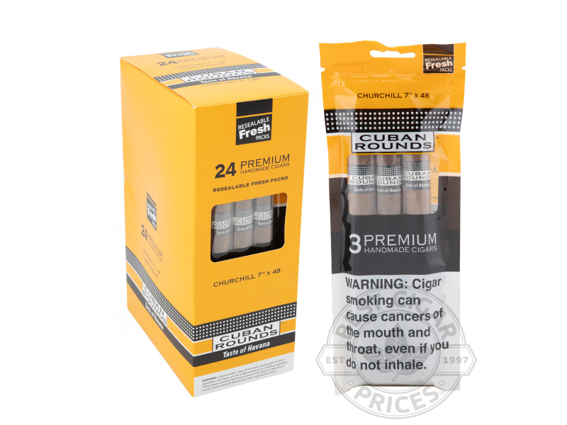 Cuban Rounds Churchill Natural Fresh Pack - Carton - 24 Total Cigars
1-2 Week