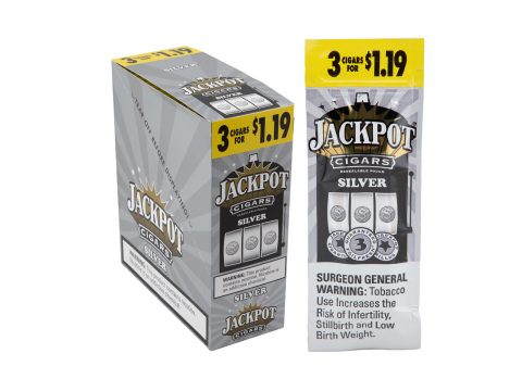 Jackpot Silver 3 For $1.19 Cigarillos Pre-Priced Upright - Carton - 45 Total Cigars
                                                                                             
                                    1-2 Week