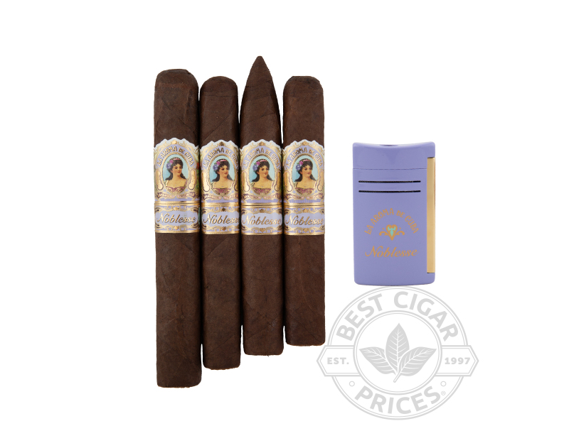 La Aroma De Cuba Noblesse 4 Cigar & S.T. DuPont Lighter Gift Set - 4 Cigars with Accessory
                                                                                             
                                    Available - Available - Special order