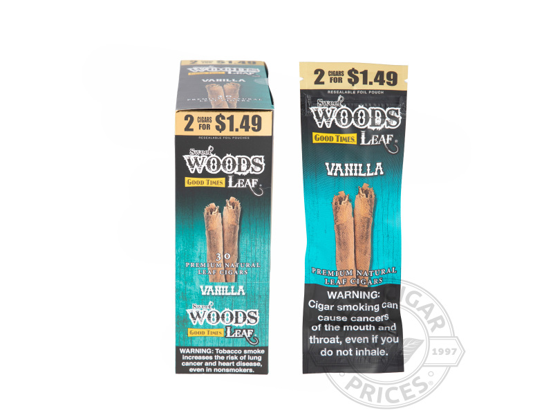 Good Times Sweet Woods Leaf Vanilla 2 For $1.49 - Carton - 30 Total Cigars
                                                                                             
                                    1-2 Week