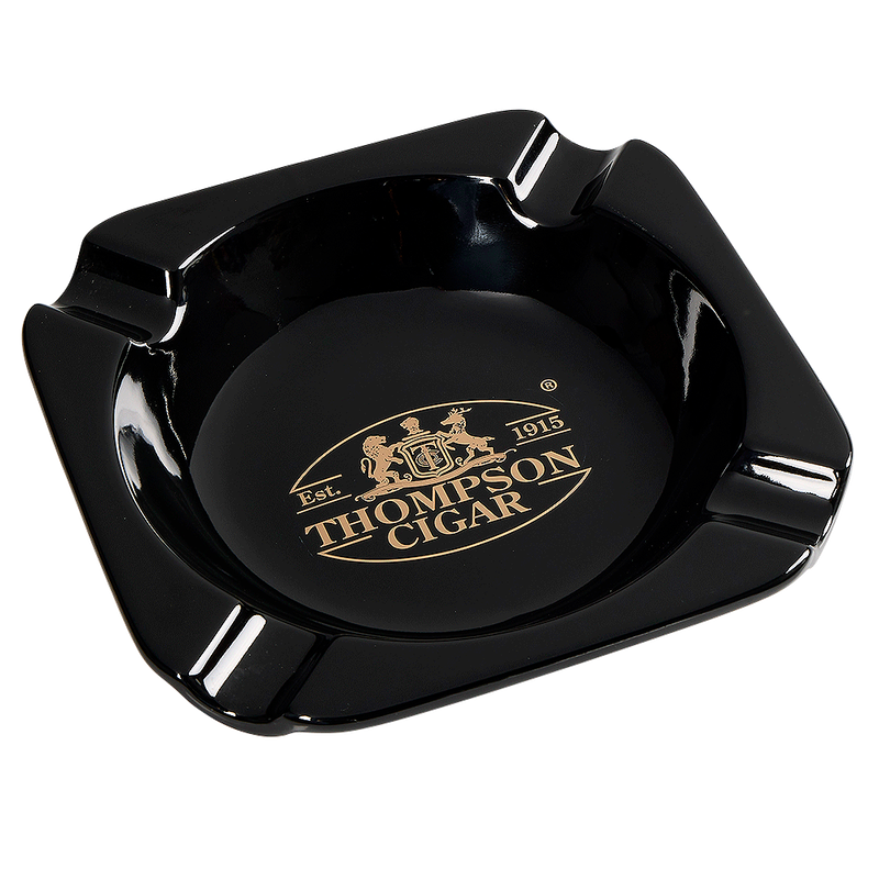 Thompson Cigar 4-Finger Ceramic Ashtray Black - Thompson