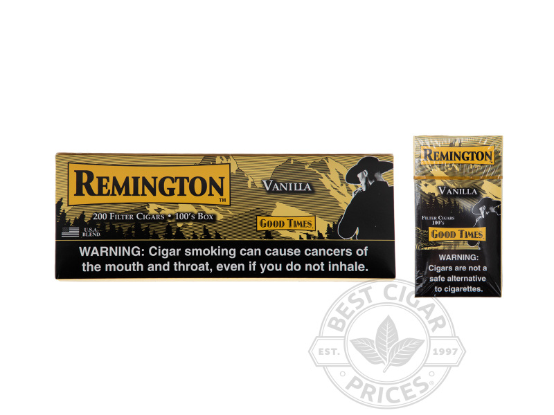 Good Times Remington Vanilla Filtered Cigars - Carton - 200 Total Cigars
                                                                                             
                                    1-2 Week