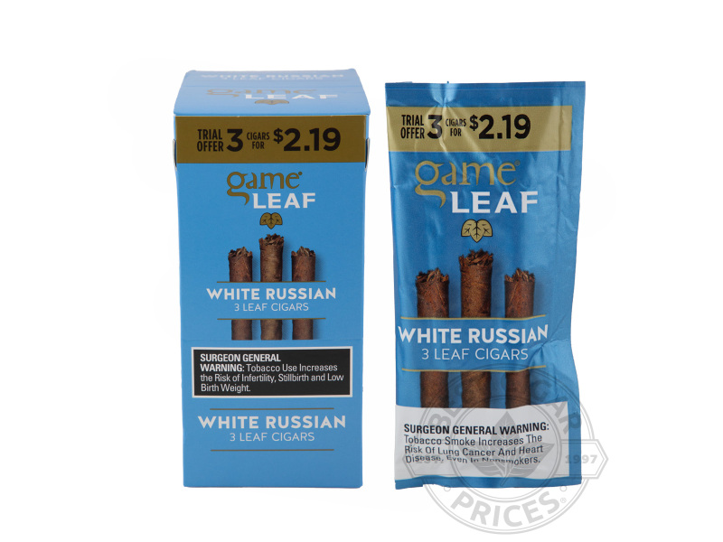 Game Leaf White Russian Upright 3 For $2.19 - Carton - 30 Total Cigars
                                                                                             
                                    1-2 Week