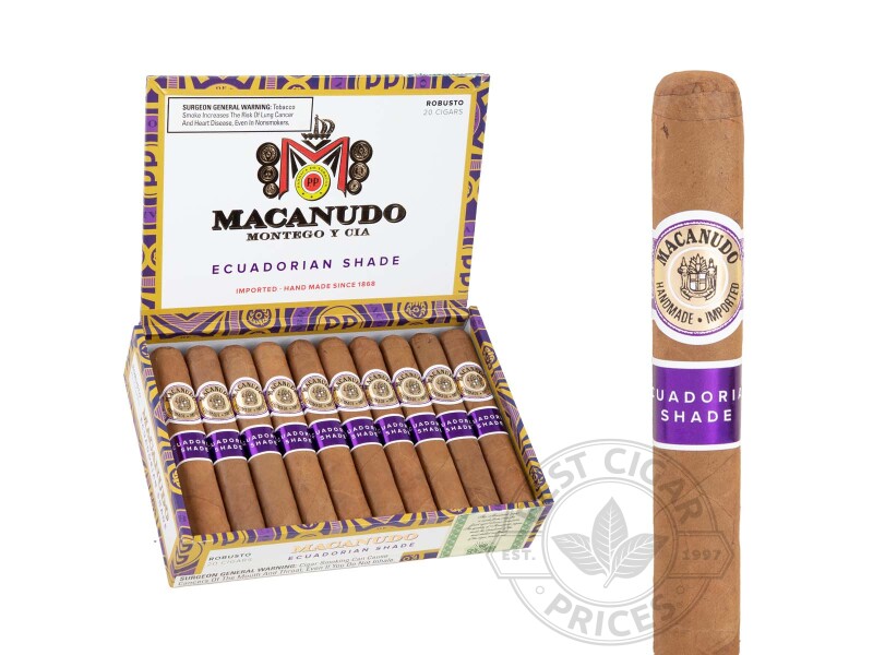 Macanudo Ecuadorian Shade Robusto Cigars - 20 Cigars