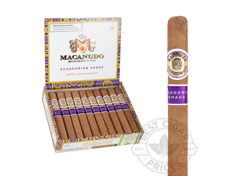 Macanudo Ecuadorian Shade Toro Cigars - 20 Cigars