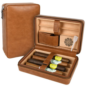 Wabash Tannery Barrister Leather Travel Humidor Humidors