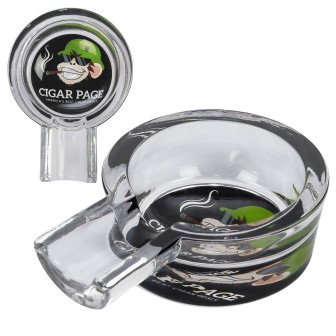 Cigar Page Small Single Rest Glass Ashtray Ashtray