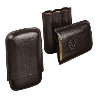 Wabash Tannery 3 Finger Robusto Leather Cigar Case- Brown Other