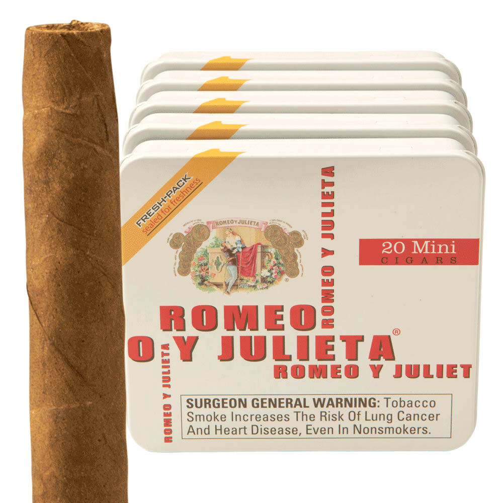 Romeo y Julieta 1875 Mini White Original 5 tins of 20 (100 total)