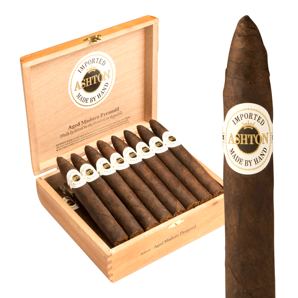 Ashton Aged Maduro Pyramid / 6 x 52 Cedar Chest of 25