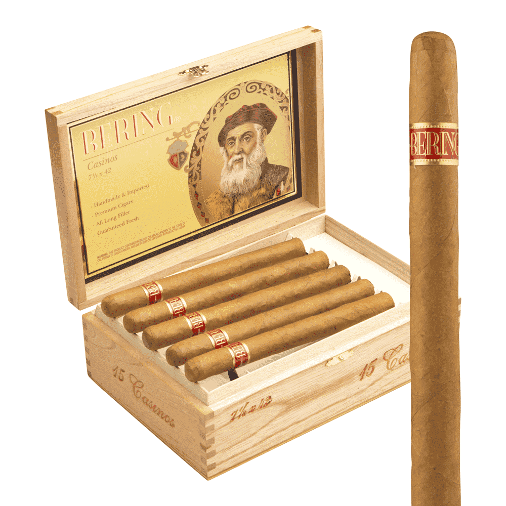 Bering Casinos / 7.12 x 44 Cedar Chest of 15 Glass Tubes