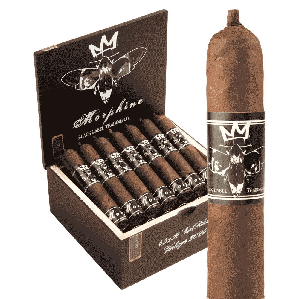 Black Label Trading Co. Morphine 10TH Anniversary Short Robusto L.E. / 4.5 x 52 Box of 20