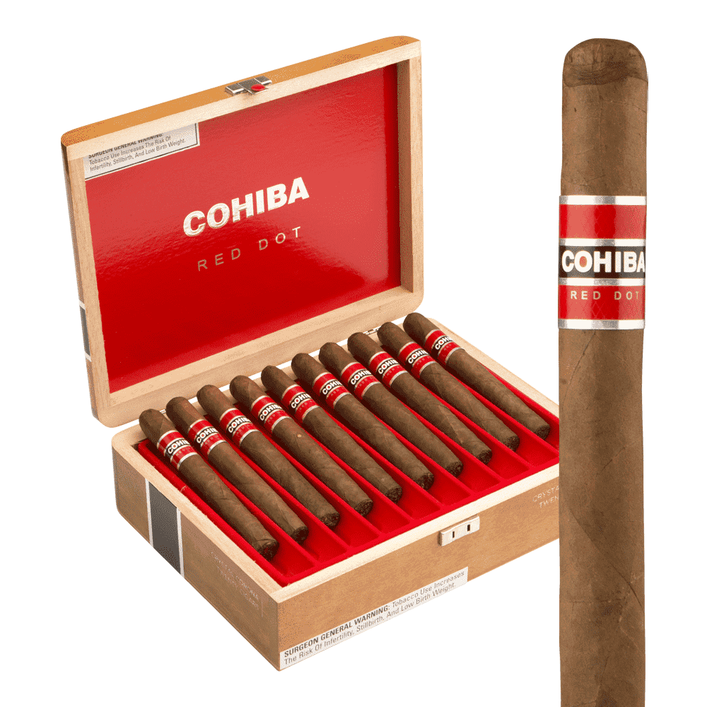 Cohiba Red Dot Crystal Corona / 5.5 x 42 Box of 20 Glass Tubes