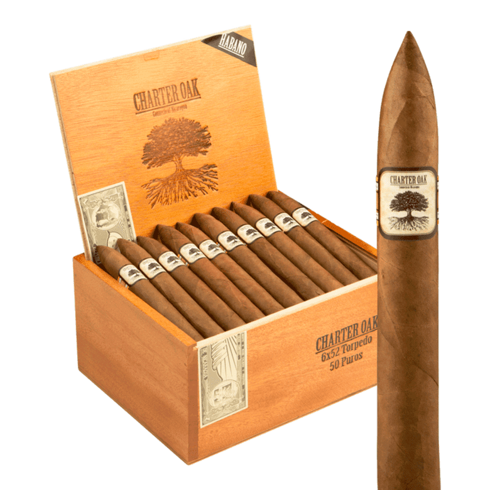 Foundation Charter Oak Habano Torpedo / 6 x 52 Box of 50