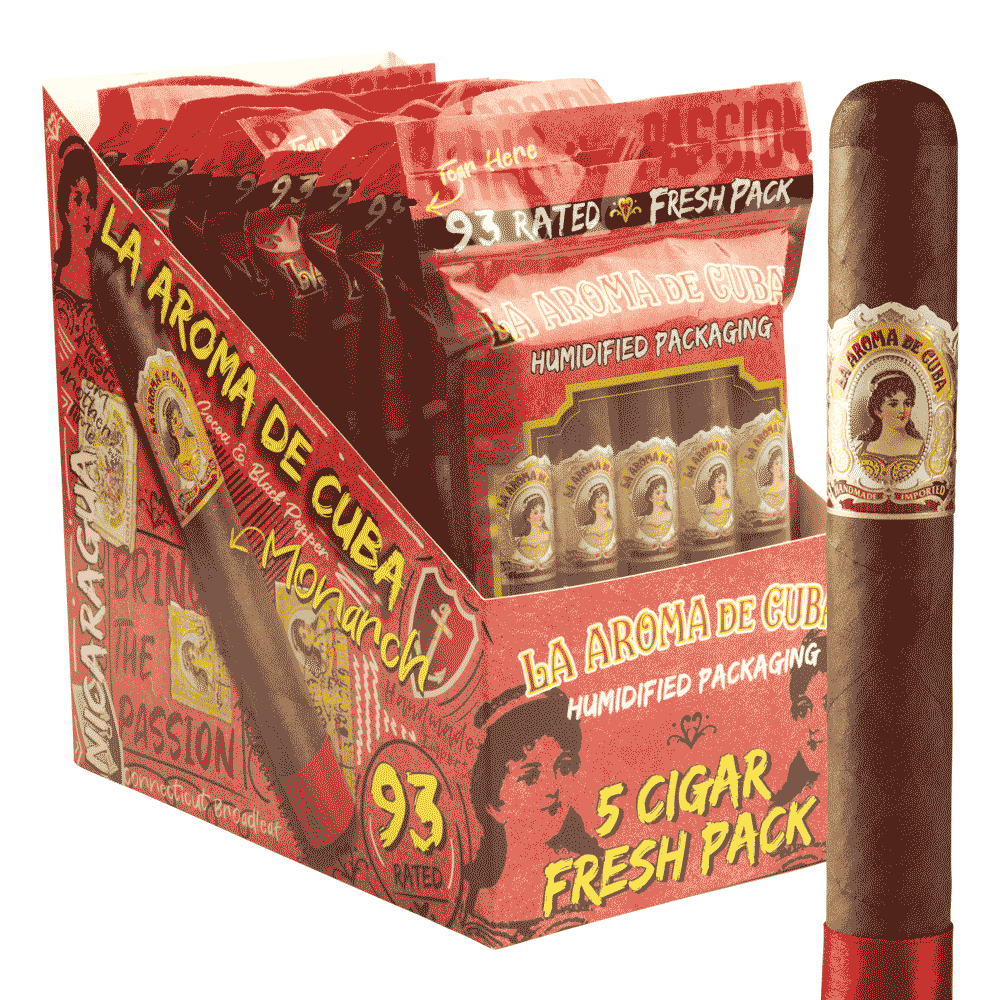 La Aroma de Cuba Monarch Fresh Pack / 6 x 52 10 Packs of 5 (50 total)