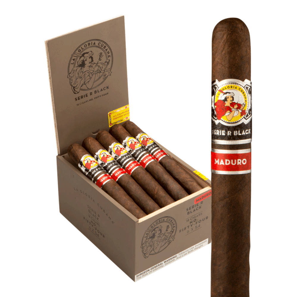 La Gloria Cubana Serie R Black Maduro No. 54 / 6 x 54 Box of 18