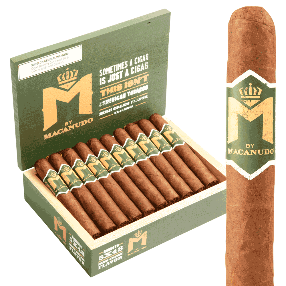 M by Macanudo Irish Cream Robusto / 5 x 48 Box of 20