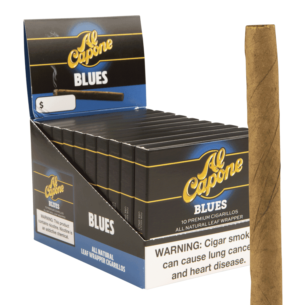 Al Capone Cigarillos Blues / 3.5 x 20 10 Packs of 10 (100 total)