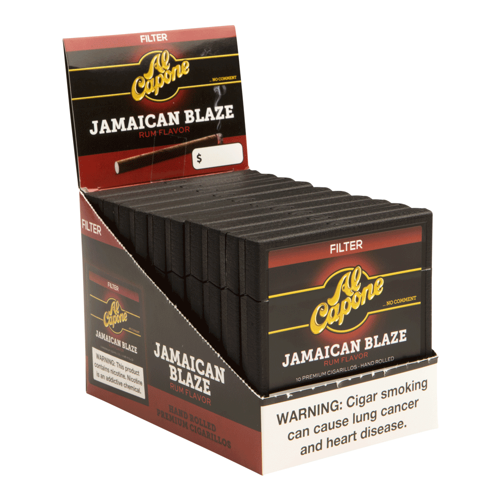 Al Capone Cigarillos Jamaican Blaze / 3.25 x 20 10 Packs of 10 (100 total)
