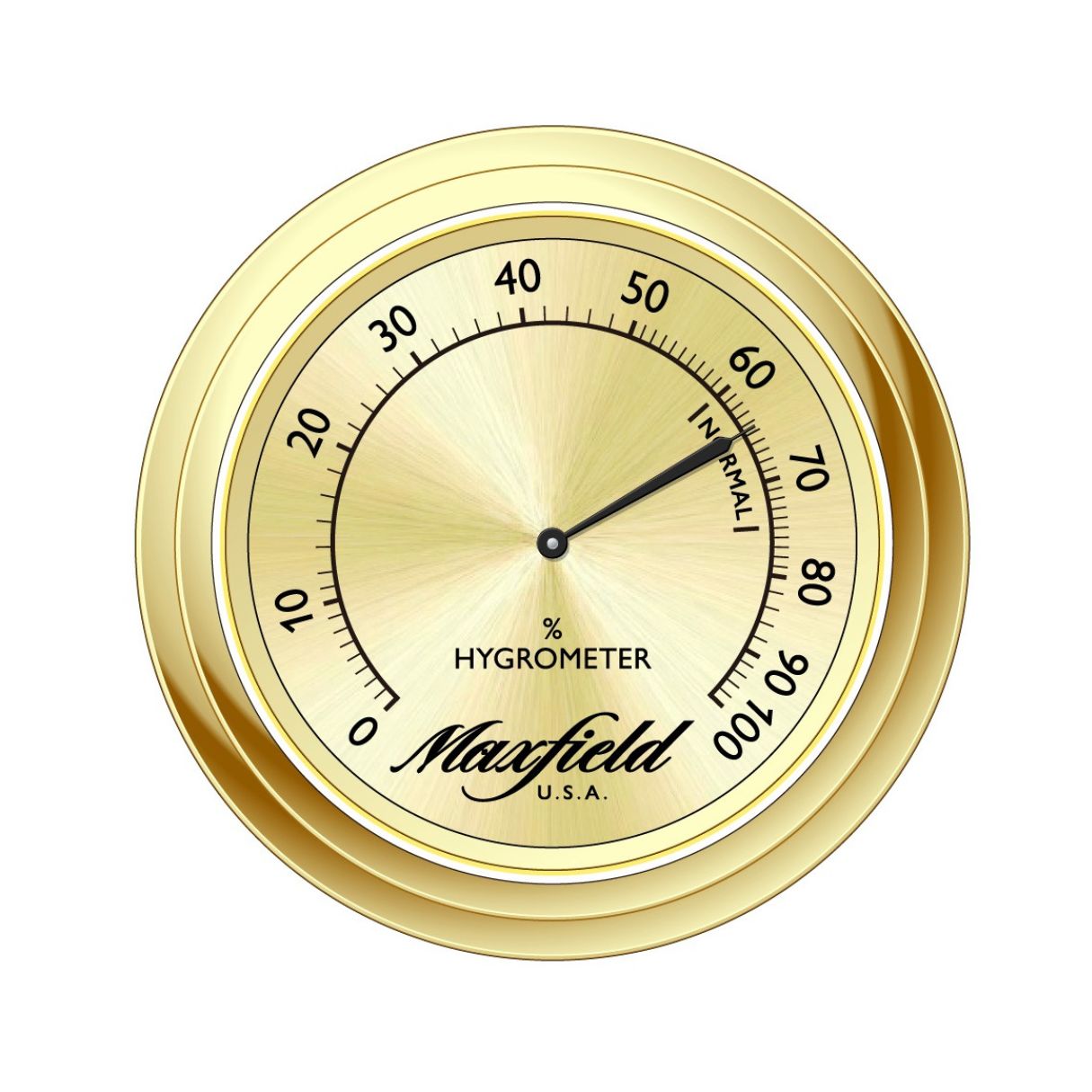 Maxfield Meridian Cigar Humidor Hygrometers | Gold