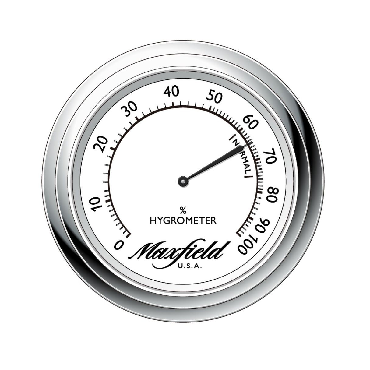 Maxfield Meridian Cigar Humidor Hygrometers | Silver