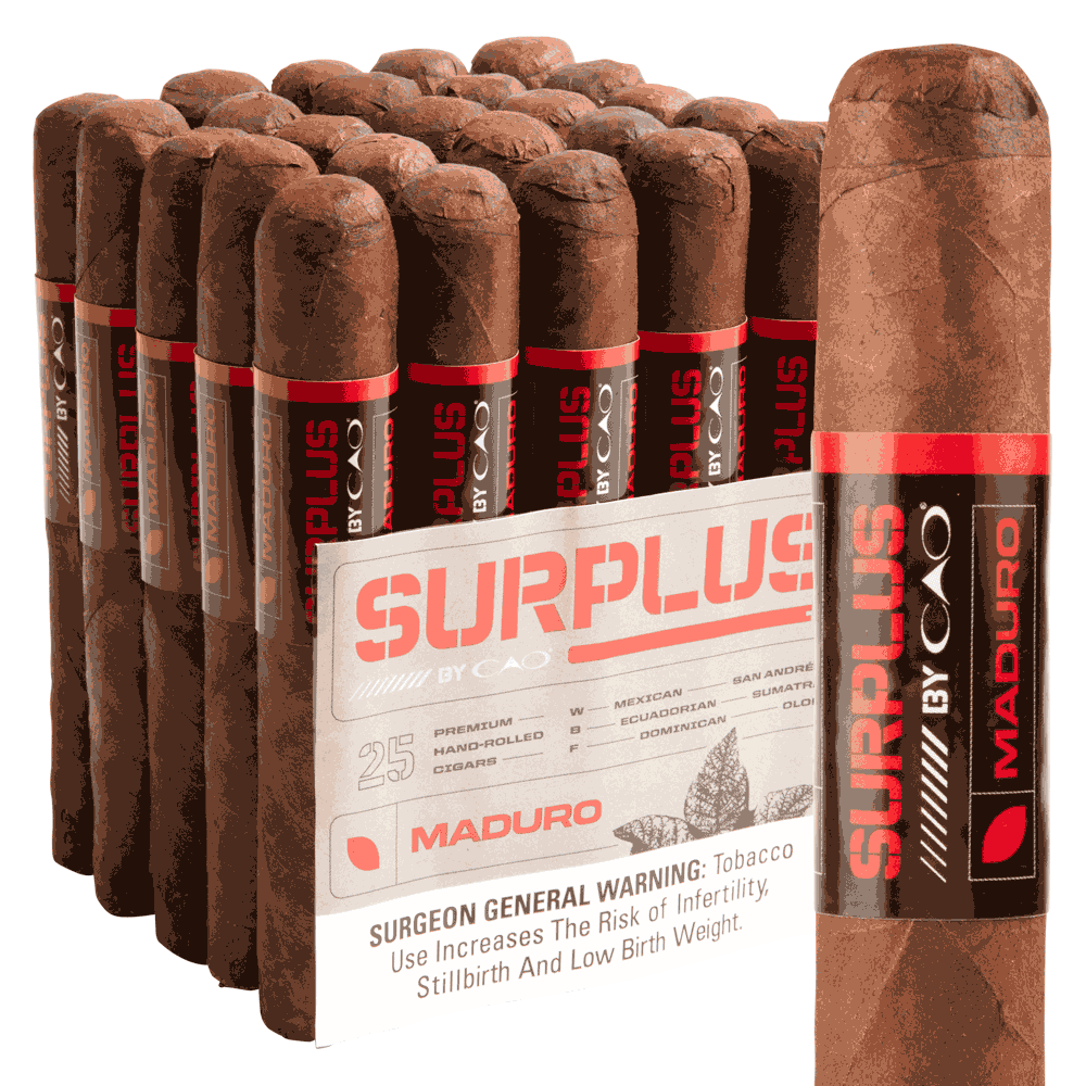 Surplus by CAO Maduro Robusto / 5 x 50 Bundle of 25