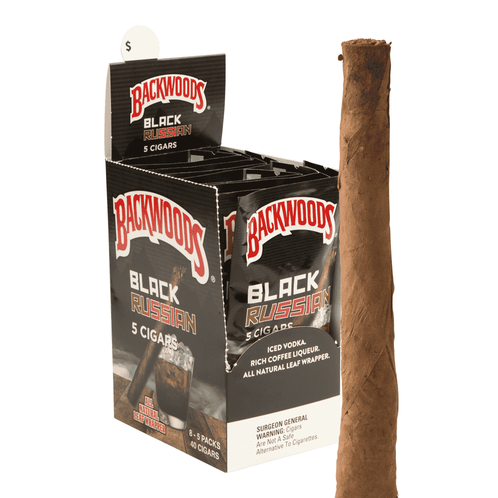 Backwoods Cigars Black Russian / 4.5 x 32 8 Packs of 5 (40 total)