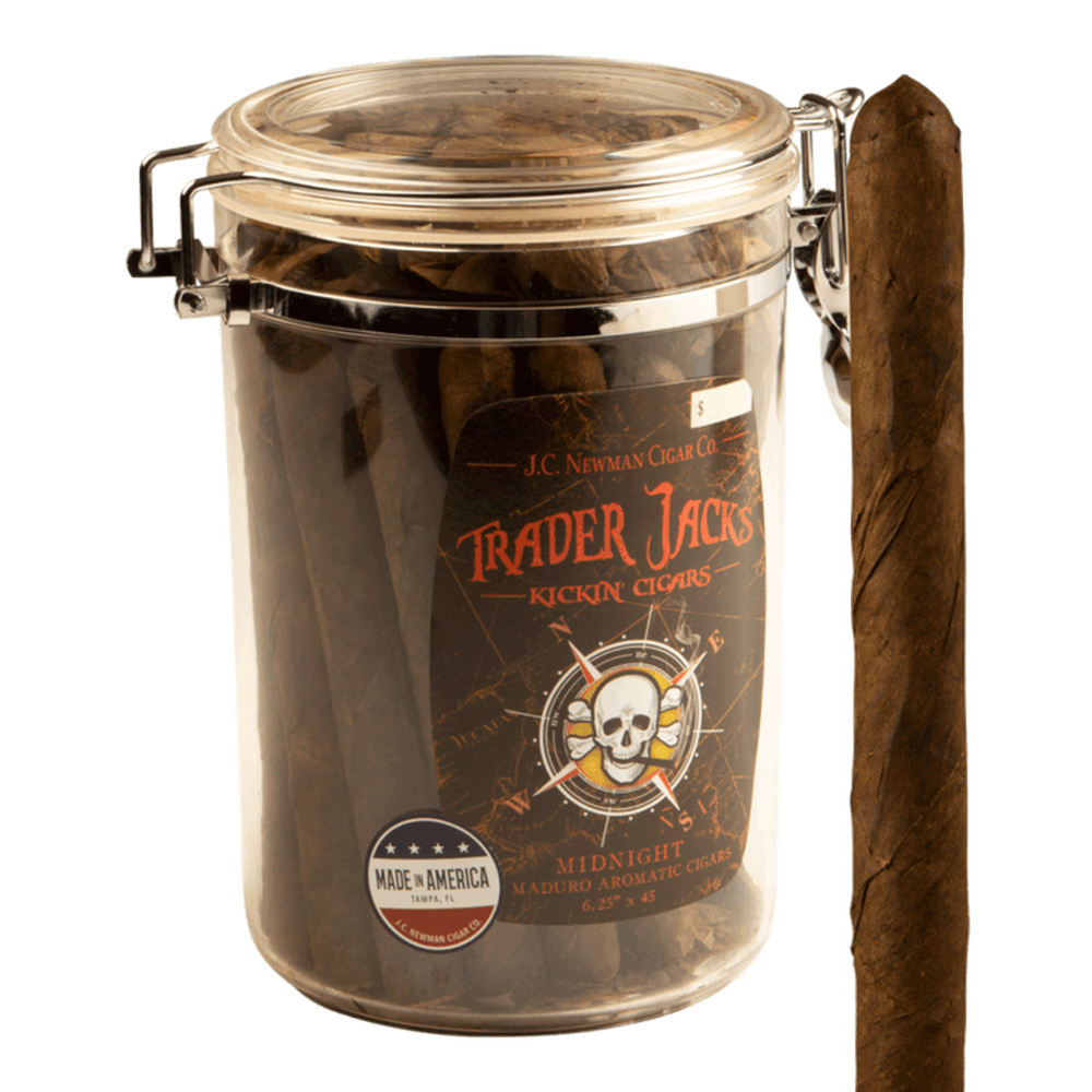 Trader Jack's Kickin' Cigars Midnight Humidor Canister / 6.25 x 45 Jar of 30