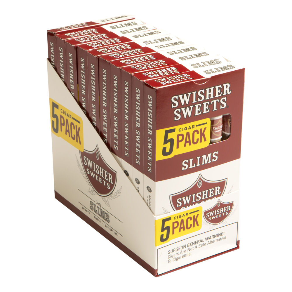 Swisher Sweets Slim / 5.5 x 36 10 Packs of 5 (50 total)