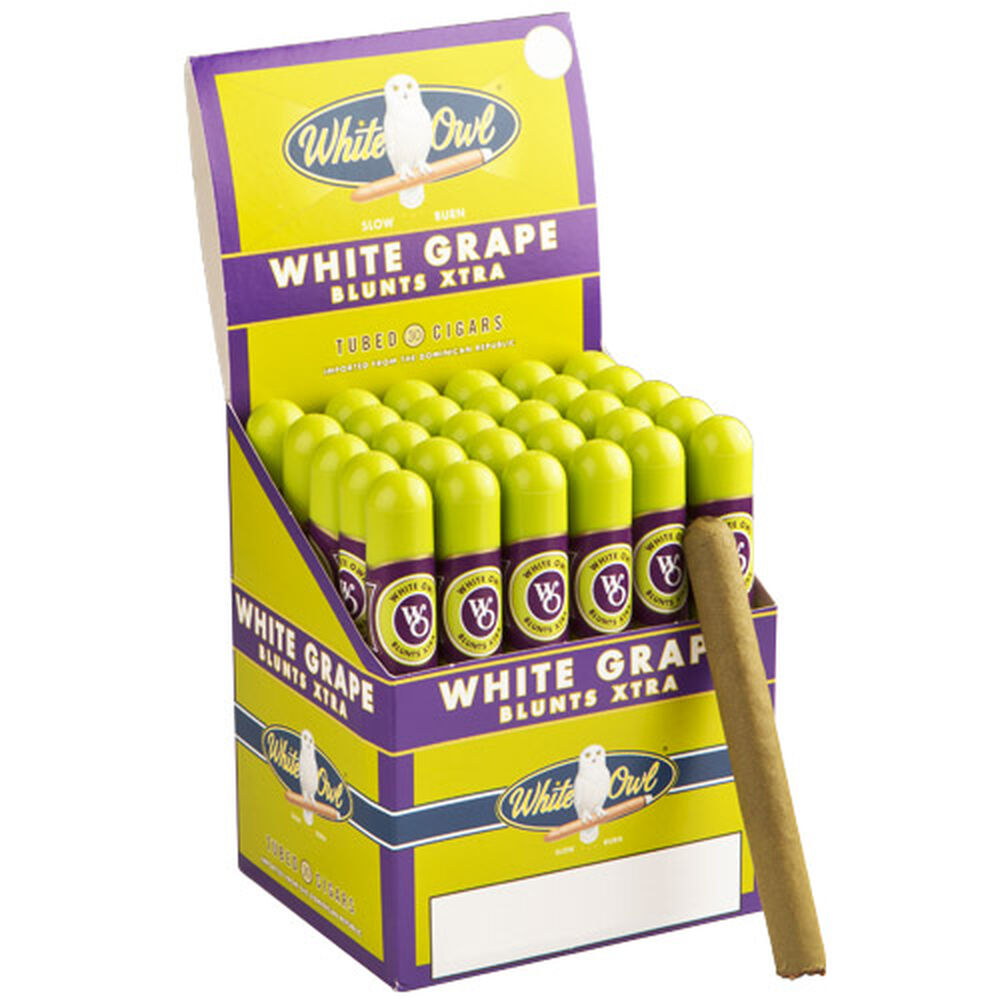 White Owl Blunts Xtra White Grape / 5.31 x 40 Upright box of 30