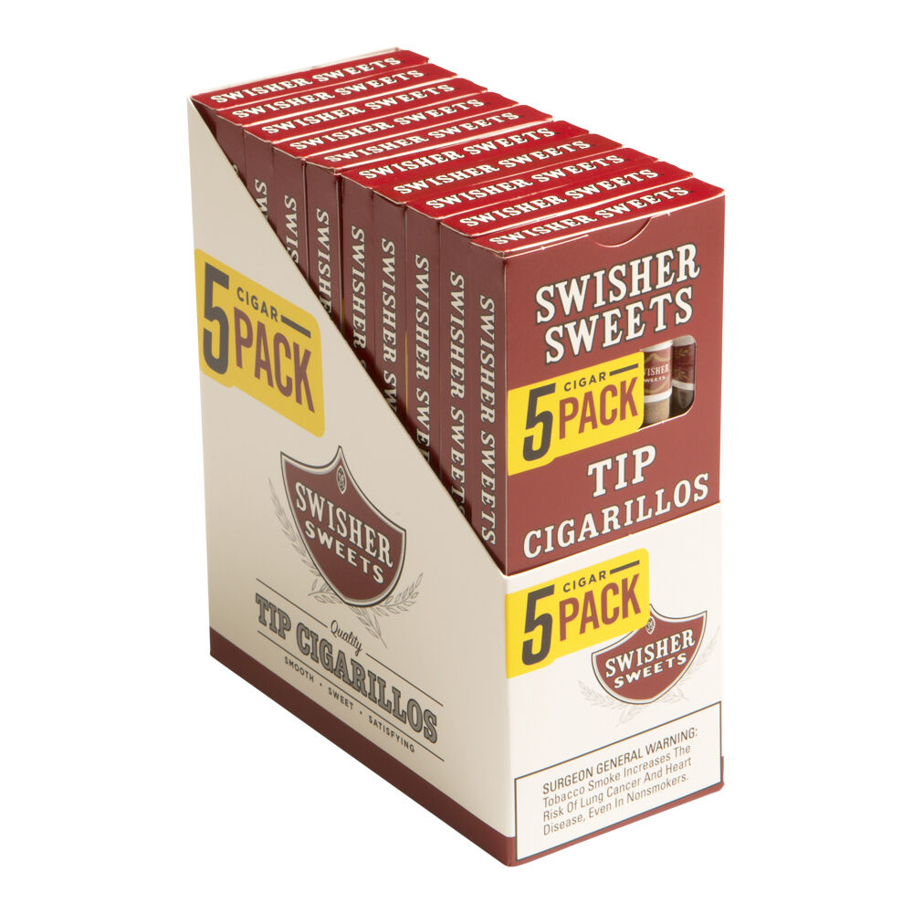 Swisher Sweets Tip Cigarillo / 4.5 x 30 10 Packs of 5 (50 total)