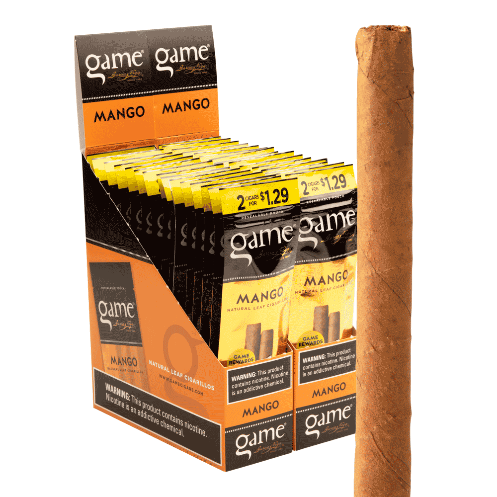 Garcia y Vega Game Cigarillo Mango / 4.31 x 29 2 Packs of 30 (60 total)